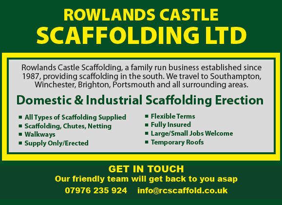 Rowlands Castle Scaffolding advertisement 2025