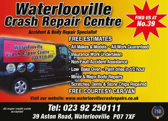 Waterlooville Crash Repair Centre advertisement 2025